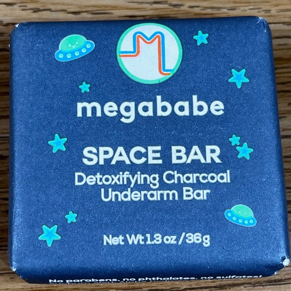 Megababe Space Bar Detoxifying Charcoal Underarm Bar Net Wt 1.8 oz‎ 36g